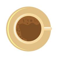 vista aerea della tazza di caffè deliziosa icona isolata vettore