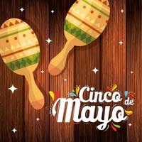 maracas messicani di cinco de mayo disegno vettoriale