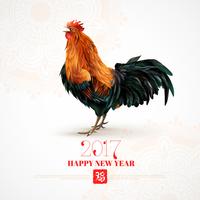 Stampa variopinta di simbolo cinese 2017 del gallo vettore