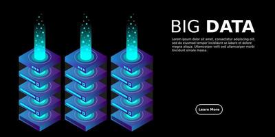 mainframe, server alimentato, concetto di alta tecnologia, data center, archiviazione dati cloud vettore