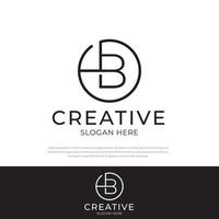 design del logo b creativo in cerchio, icona vettoriale basata su zero minimo b.