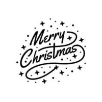 tipografia di buon natale con stile line art, logo template vector design come modificabile su misura