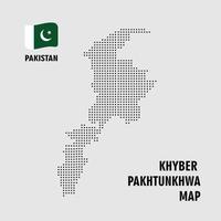 khyber pakhtunkhwa provincia del pakistan vettore punteggiato, mappa del modello di punti del pakistan. khyber pakhtunkhwa mappa di pixel punteggiati con bandiera nazionale isolato su priorità bassa bianca. illustrazione.