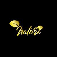 icona del logo dorato della natura per l'azienda ambientale vettore