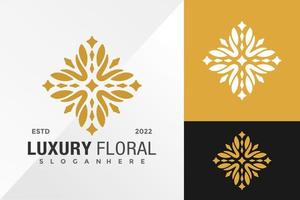 modello di illustrazione vettoriale di lusso floreale logo design