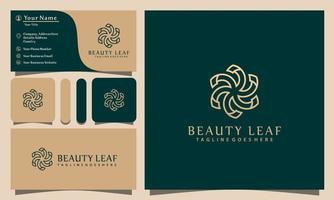 illustrazione vettoriale di design del logo del fiore di bellezza elegante minimalista con stile di arte di linea, modello di biglietto da visita dell'azienda moderna