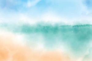 acquerello sfocato spiaggia paesaggio marino sfondo pittura digitale vettori illustrazione