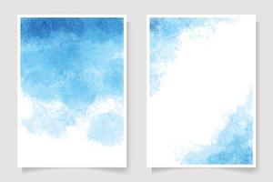 collezione di modelli di sfondo per carta di invito ad acquerello blu navy spruzzata di lavaggio a umido 5x7 vettore