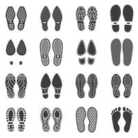 Scarpe Footprint Icons vettore