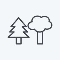 alberi di icone - stile della linea - illustrazione semplice, buona per stampe, annunci, ecc vettore