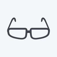 icona di occhiali in stile glifo alla moda isolato su sfondo blu morbido vettore