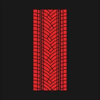 traccia battistrada rosso rgb icona a colori. automobili dettagliate, segni di pneumatici stradali per motociclette. stampa di ruote estive per auto. pista di pneumatici per veicoli. illustrazione vettoriale isolato su sfondo nero