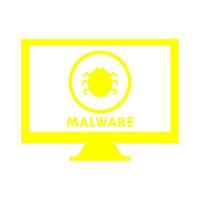 malware su pc su sfondo bianco vettore