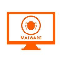 malware su pc su sfondo bianco vettore