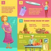 Poster di stile retrò infografica di fasi di gravidanza vettore
