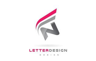 n lettera logo design. concetto di lettering moderno futuristico. vettore