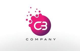 cb lettera punti logo design con bolle creative alla moda. vettore