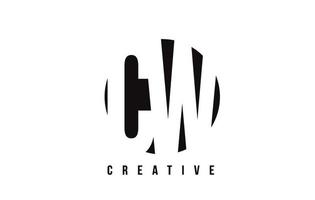 cw cw lettera bianca logo design con sfondo cerchio. vettore