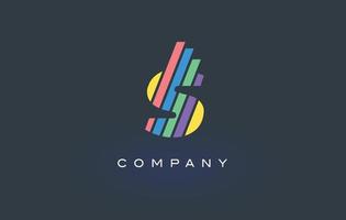 logo della lettera s con linee colorate disegno vettoriale. illustrazione dell'icona della lettera arcobaleno vettore