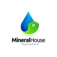 disegno del logo sfumato della casa dell'acqua minerale vettore