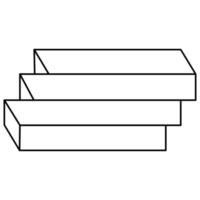 illusione ottica, vettore oggetto geometrico. figura impossibile. forma di geometria sacra.