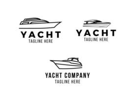 Il logo dello yacht minimalista e moderno disegna l'ispirazione. disegno del logo della nave vettore