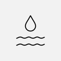 goccia d'acqua, acqua, goccia, icona linea liquida, vettore, illustrazione, modello logo. adatto a molti scopi. vettore