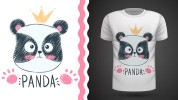 Panda carino - idea per t-shirt stampata vettore