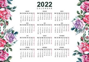 disegno astratto del modello di calendario del nuovo anno 2022 vettore