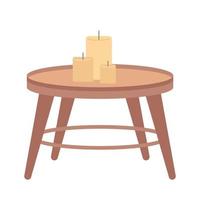 tavolo decorativo con candele colore semi piatto elemento vettoriale