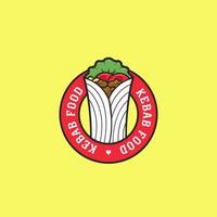 modello icona distintivo logo panino tortilla kebab vettore