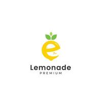 lettera e limone limonata arancia frutta logo icona simbolo vettore