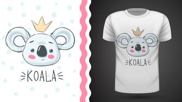 Koala carino - idea per t-shirt stampata. vettore
