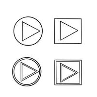 pulsante di riproduzione icona illustrazione vettoriale stile disegnato a mano