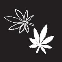 vettore di marijuana foglia di cannabis erbaccia icona logo simbolo segno illustrazione grafica con disegnato a mano stile scarabocchio vettore