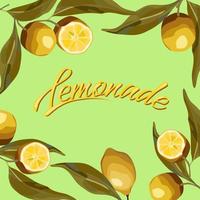 rami di limone. per l'etichetta della limonata, design estivo, design fresco. vettore