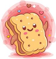 pane kawaii personaggio dei cartoni animati vettore