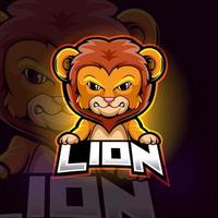 disegno del logo esport della mascotte del leone vettore