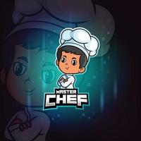 la mascotte del maestro chef esport logo design vettore