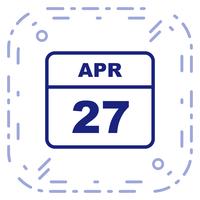 27 aprile Data in un giorno unico calendario vettore