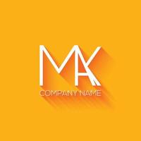 lettera creativa modello di progettazione del logo mak, logo delle iniziali, logo minimalista, design del logo piatto vettore