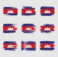 pennellate di bandiera della cambogia dipinte vettore