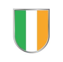 bandiera irlanda con disegno vettoriale cornice d'argento