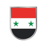 bandiera della siria con disegno vettoriale cornice d'argento
