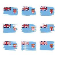 pennellate di bandiera delle Fiji dipinte vettore