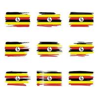 pennellate di bandiera dell'uganda dipinte vettore