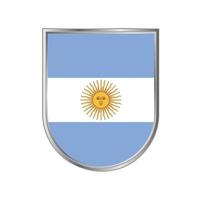 bandiera argentina con disegno vettoriale cornice d'argento