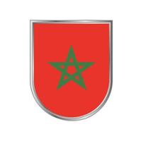 bandiera del marocco con disegno vettoriale cornice d'argento
