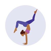 posizioni yoga. lezione di yoga. esercizio, stretching. vettore