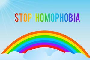 fermare l'omofobia illustrazione vettoriale. Arcobaleno. simbolo della comunità lgbt. gay Pride. Giornata mondiale contro l'omofobia. modello di progettazione per banner, siti Web, social media ecc. vettore